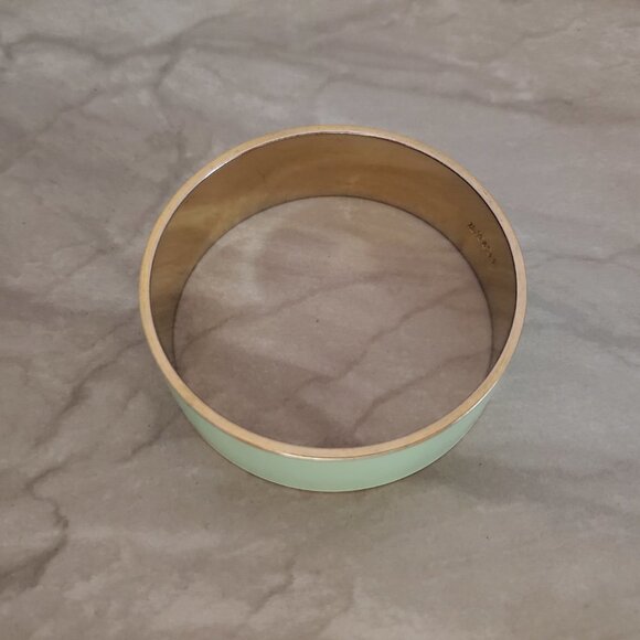💚 Vintage 2000's 00's Y2K J.Crew Mint Green Enamal Wide Bangle Bracelet 💚 - Picture 10 of 11